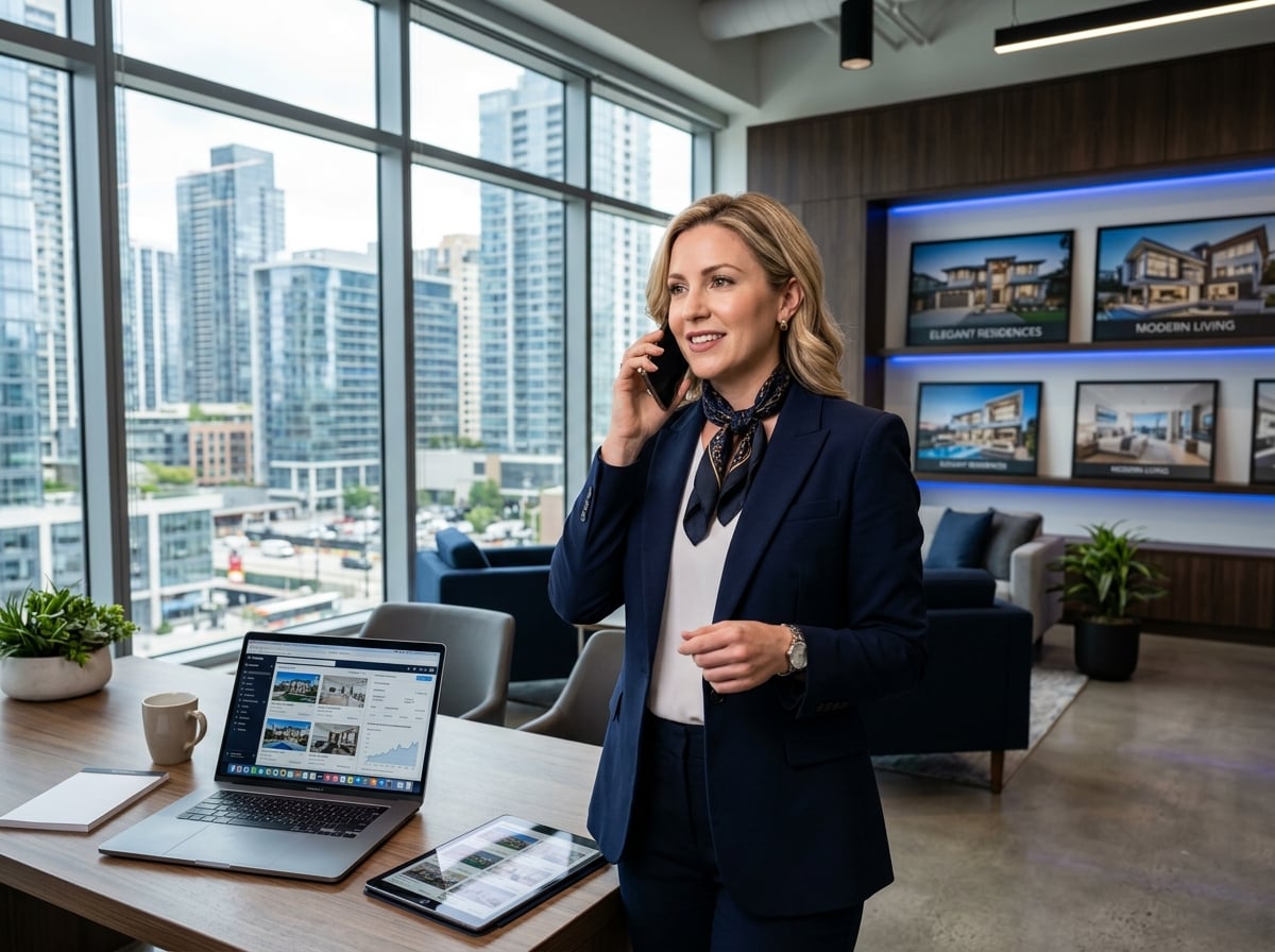 Estate agents managing property enquiries